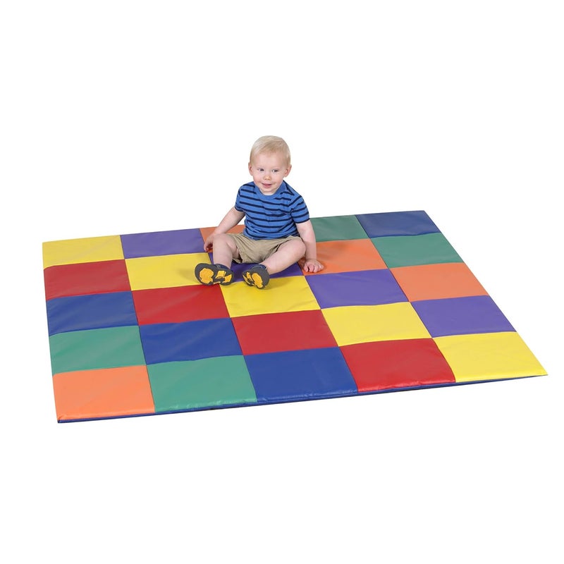 Children's Factory Patchwork Crawly Mat, Cushioned Floor Mat for Kids, Daycare Mat for Babies - Image 4