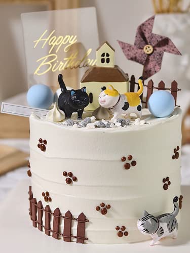 HOINCO 9 PCS Cute Miniature Cats Landscape Lovely Cats Figurines Fairy Home Garden Animals Kitten Adorable Cupcake Christmas Birthday Gift for Home Garden Decor Ornament Supplies - Image 2