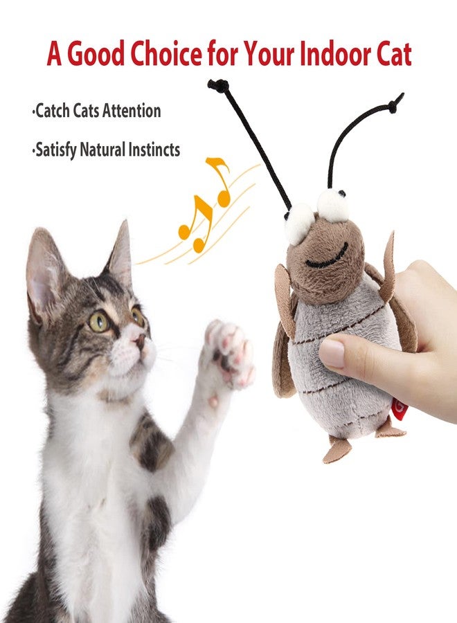 Gigwi Interactive Toy Set for Indoor Cats - 3PCS Plush Pack Including Squeaky Feather, Mouse Hunt, Chase Bird, and Chirping Cricket Toys - Image 5