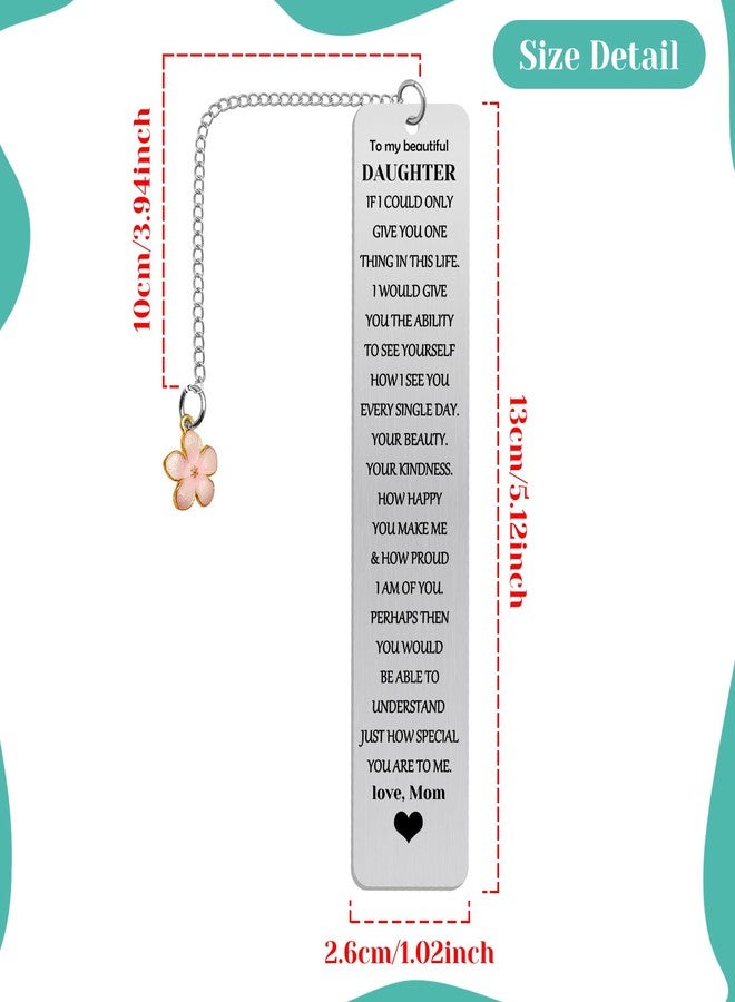 Baipilu Daughter Gifts from Mom Inspirational Bookmark Mothers Day Christmas Wedding Birthday Gifts for Daughter Graduation Encouragement Present Her Teens Adult Women Teenage Girls Bookmark - Image 2