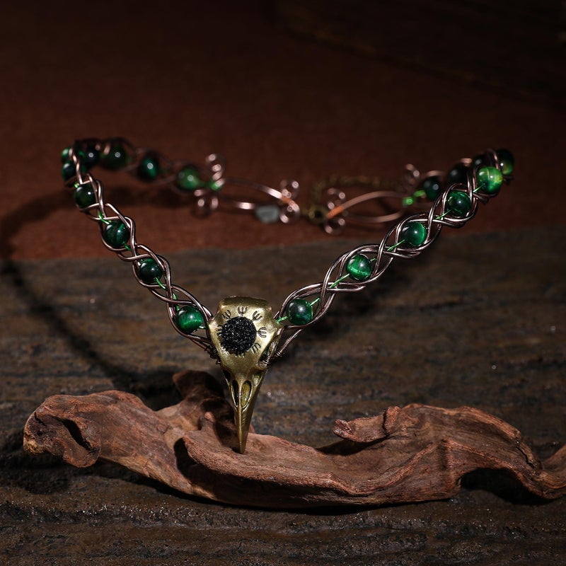 CoTeeZa Viking Fairy Crow Crown - Medieval Circlet Celtic Viking Headband Crown Women Headwear Renaissance Costume Halloween Cosplay Tiara - Image 3