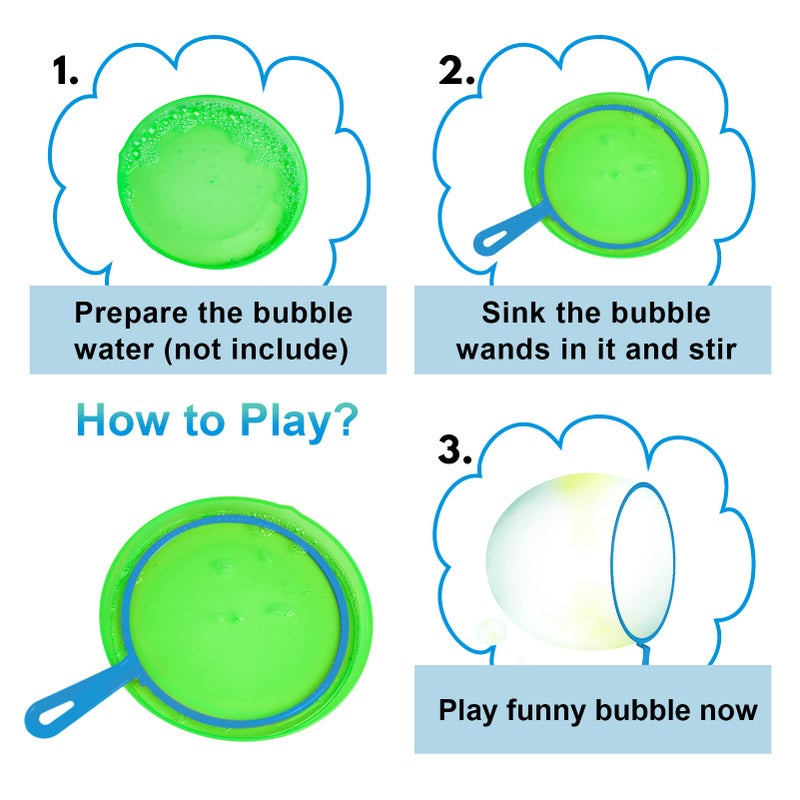 Roberly 28 Pcs Big Bubble Wands Set Bulk for Kids Summer Outdoor Activities Party Favors Gifts Birthday Games, Giant Bubbles Making Toys with Tray - Image 2