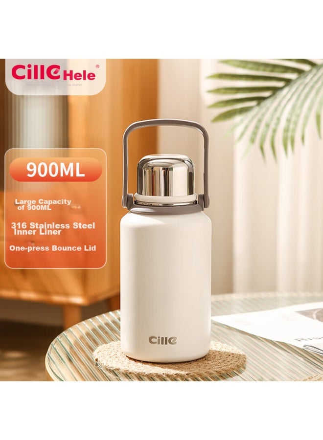 Cille Insulated Mug, Large Capacity, For Men And Women, Outdoor Camping, Portable Tea Cup, 316 Stainless Steel, Handheld Cup, Dual Drinking Water Cup - Image 5