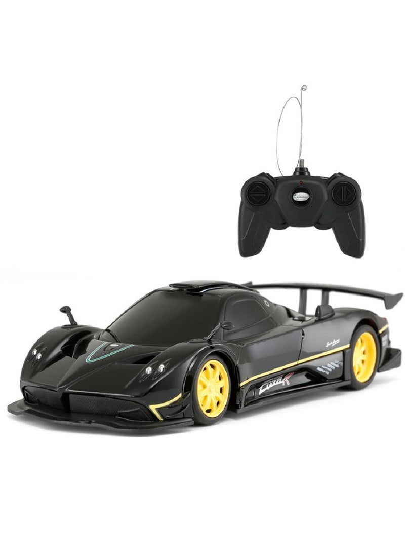HALAMODO 1:24 Sports Car RC Model , Multi-Function Wireless Remote Control Toy Car , Model Car Gift For Boys And Girls Black 20.4 cm*8.4 cm*4.3 cm - Image 1