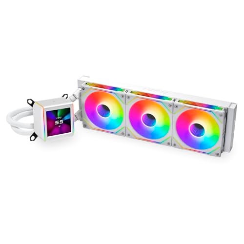 LIAN LI ليان لي GA II LCD 360MM AIO - أسيتيك الجيل الثامن - شاشة LCD IPS بحجم 2.88 بوصة لتبريد السائل - تسجيل الشاشة للفيديوهات والصور - مراوح ARGB متسلسلة مثبتة مسبقًا أو مراوح UNI FAN SL-INF (GA2ALCD36INW) - Image 1