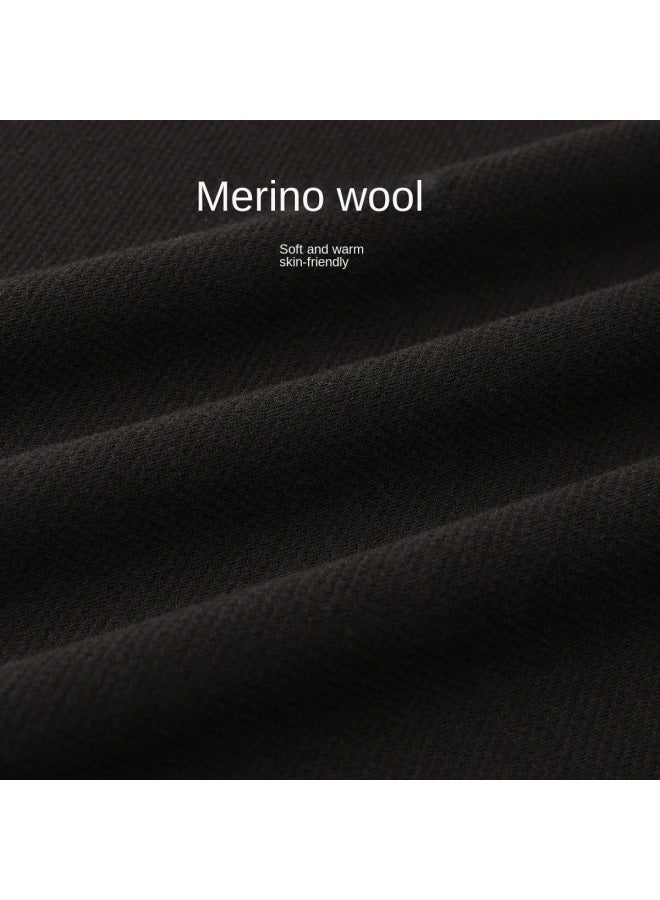 Goldlion Contains Wool】 Men's Long Sleeve T-shirt Textured Business Casual Polo Shirt For Men - Image 5