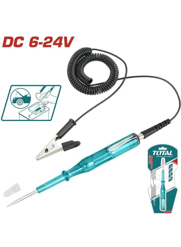 TOTAL AUTO Circuit Test DC 6-24V Point Diameter 3mm  Length 2.5 Meter AS Insulated Handle Comes with Electric Pen Clip for Car Automotive THT414501 - Image 1