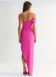 trendyol X Zeynep Tosun Fuchsia Fitted Corset Detailed Evening Dress & Prom Dress TCLSS23AE00013  - Image 5