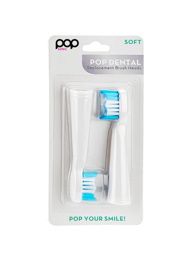 Pop Sonic Replacement Electronic Toothbrush Heads, Compatible with Go Sonic, USB, Pro Sonic Toothbrushes w/Soft Dupont Tynex Nylon Bristles, 2-Pack - Image 2