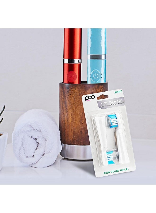 Pop Sonic Replacement Electronic Toothbrush Heads, Compatible with Go Sonic, USB, Pro Sonic Toothbrushes w/Soft Dupont Tynex Nylon Bristles, 2-Pack - Image 5