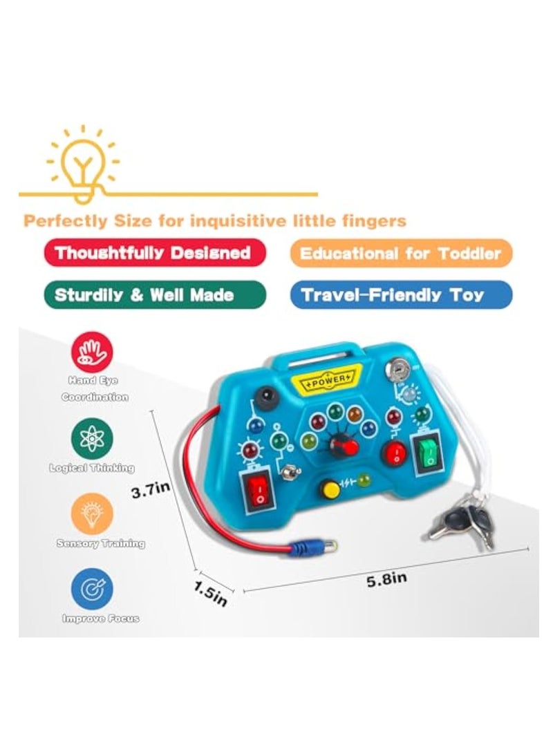 KASTWAVE Toddler Busy Board, Led Sensory Board Educational Toys, Montessori Toy for 1-3 Year Old, Kids Sensory Board, Light Switches Toy, Preschool Learning Activities Toy, Fine Activity Motor Skill Travel Toy - Image 4