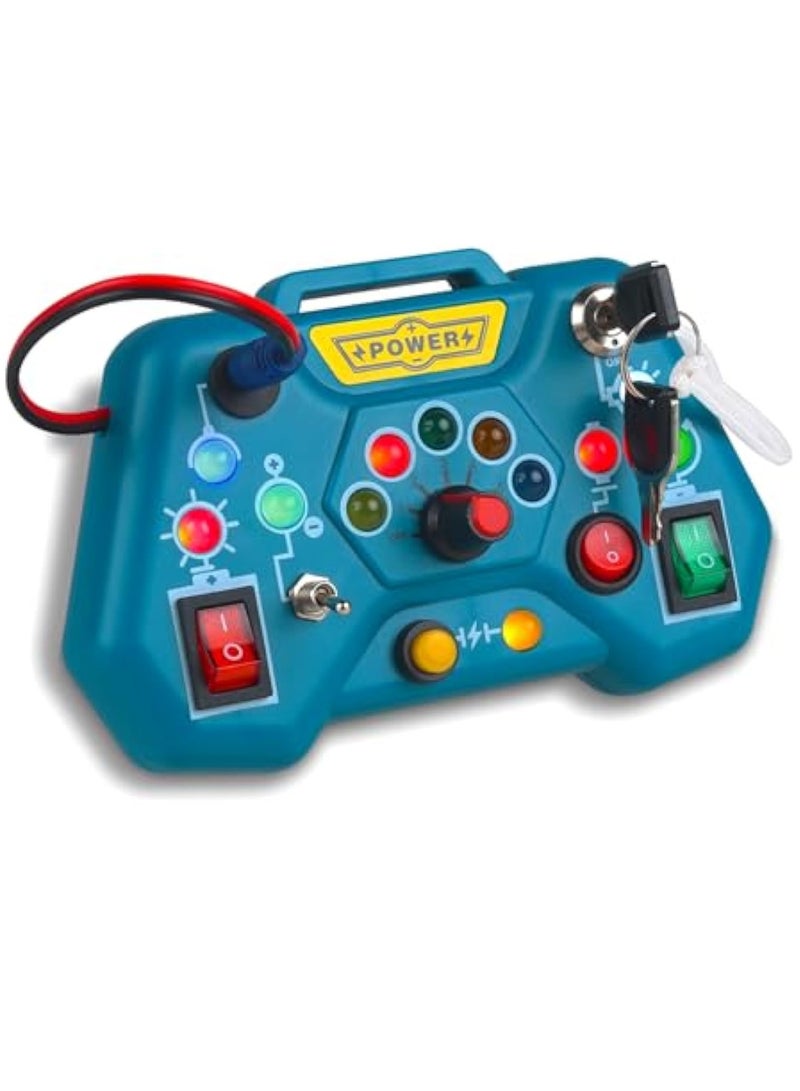 KASTWAVE Toddler Busy Board, Led Sensory Board Educational Toys, Montessori Toy for 1-3 Year Old, Kids Sensory Board, Light Switches Toy, Preschool Learning Activities Toy, Fine Activity Motor Skill Travel Toy - Image 1