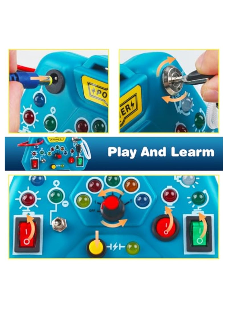 KASTWAVE Toddler Busy Board, Led Sensory Board Educational Toys, Montessori Toy for 1-3 Year Old, Kids Sensory Board, Light Switches Toy, Preschool Learning Activities Toy, Fine Activity Motor Skill Travel Toy - Image 2