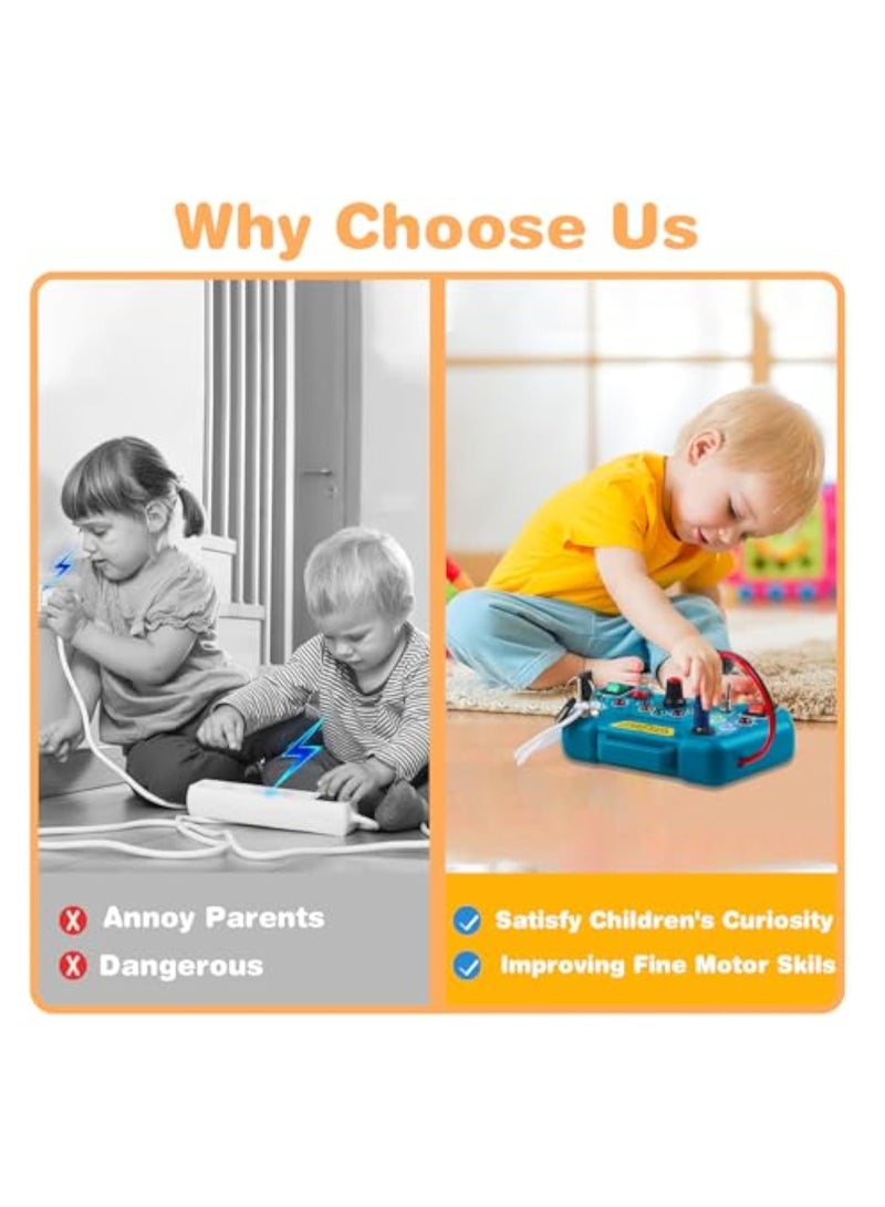 KASTWAVE Toddler Busy Board, Led Sensory Board Educational Toys, Montessori Toy for 1-3 Year Old, Kids Sensory Board, Light Switches Toy, Preschool Learning Activities Toy, Fine Activity Motor Skill Travel Toy - Image 3