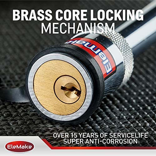 Elemake Trailer Hitch Lock - Hitch Pin Lock 1/2" and 5/8", Heavy Duty Brass Core Locking Mechanism, 3'' & 3-1/2" Extra Long Effective Length for Class I - V Hitch (Tow Receivers 1-1/4”, 2” and 2-1/2") - Image 3