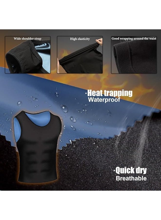 INSIJAM Sauna Vest with Waist Trainer for Men Sauna Sweat Vest Workout Tank Top Waist Trainer Sleeveless Sauna Suit for Men Weight Loss for Men Compression Tank Top for Belly Fat Slimming - Image 2