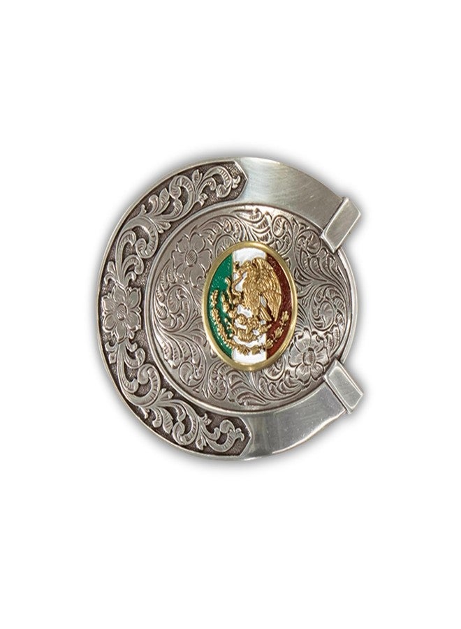 ARIAT Mexico Flag Belt Buckle - Western Cowboy Vintage Pattern Belt Buckle - Image 1