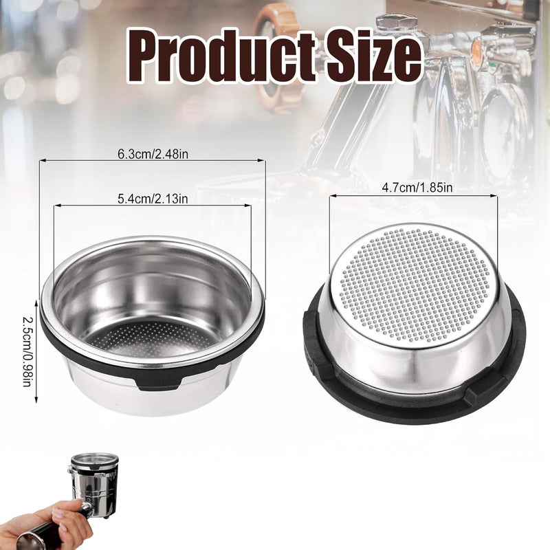 Sinbana 2pcs Double Cup Coffee Filter Basket Compatible with Ninja Luxe Cafe ES601 ES701, Stainless Steel Coffee Pressurized Porous Filter Reusable Portafilter Basket for Ninja Luxe Cafe Accessories - Image 2