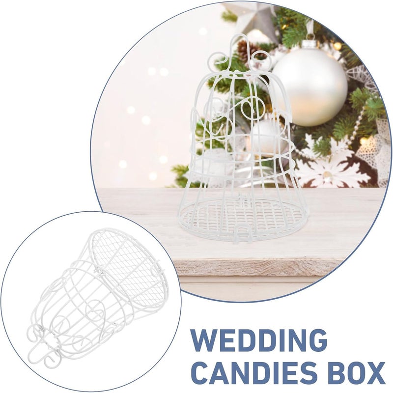 OSALADI 6Pcs White Metal Birdcage Candy Boxes Wedding Treat Containers Hollow Iron Sweets Packaging for Party Favor Shower Christmas Birthday - Image 5