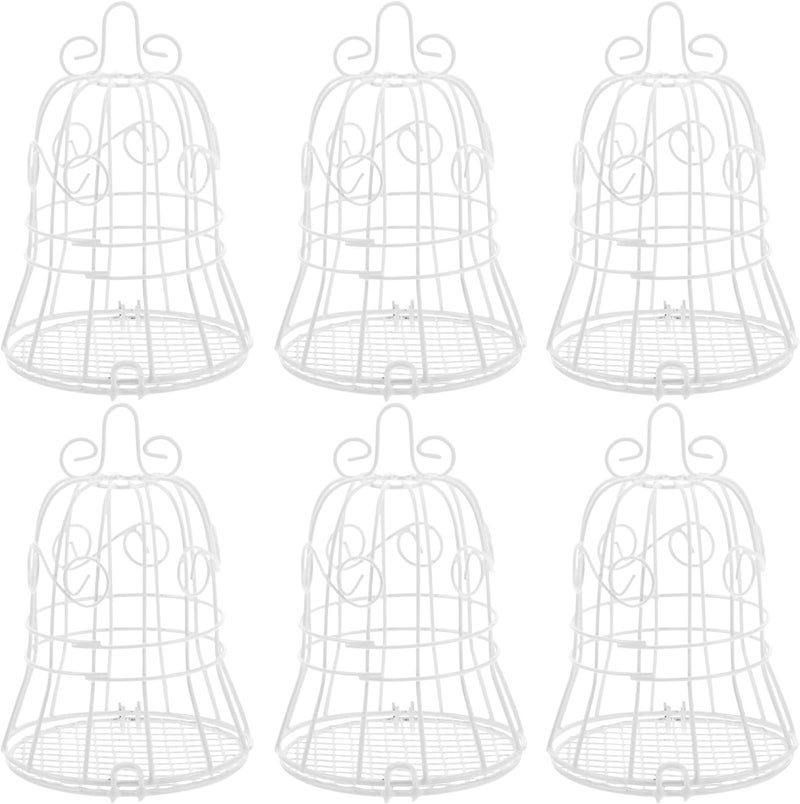 OSALADI 6Pcs White Metal Birdcage Candy Boxes Wedding Treat Containers Hollow Iron Sweets Packaging for Party Favor Shower Christmas Birthday - Image 1