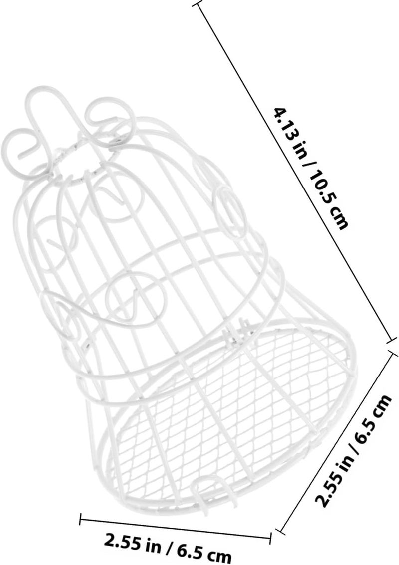 OSALADI 6Pcs White Metal Birdcage Candy Boxes Wedding Treat Containers Hollow Iron Sweets Packaging for Party Favor Shower Christmas Birthday - Image 2