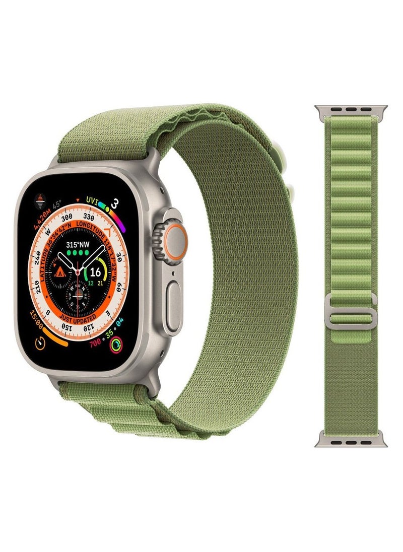 CATANES - Alpine Loop Band 49mm 45mm 44mm for Apple Watch Series Ultra/8/SE/7/6/5/4/3/2/1 Nylon Woven Textile Loop Sport Strap Wristband Green - Image 1