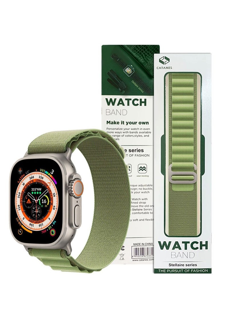 CATANES - Alpine Loop Band 49mm 45mm 44mm for Apple Watch Series Ultra/8/SE/7/6/5/4/3/2/1 Nylon Woven Textile Loop Sport Strap Wristband Green - Image 1