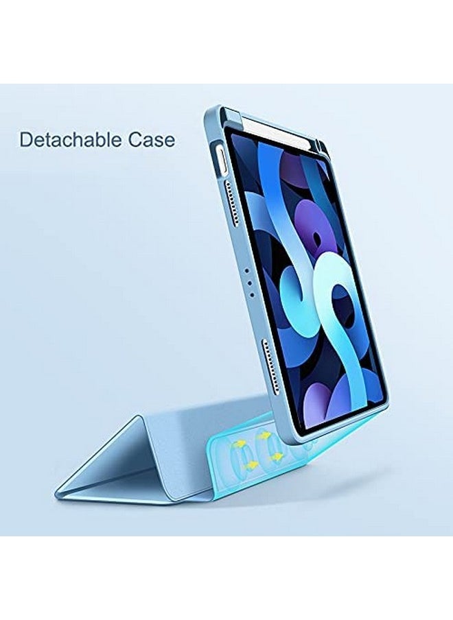 برو إليت - حافظة ProElite لجهاز iPad Air 11 بوصة M2 2024، حافظة iPad Air الجيل الخامس/الرابع مقاس 10.9 بوصة، غطاء مغناطيسي هجين قابل للفصل لجهاز Apple iPad Air مع حامل قلم رصاص، أزرق ضبابي [ظهر شفاف] - Image 1