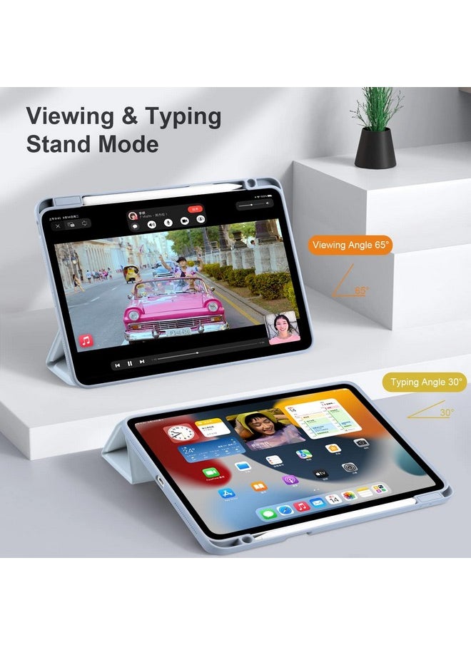 برو إليت - حافظة ProElite لجهاز iPad Air 11 بوصة M2 2024، حافظة iPad Air الجيل الخامس/الرابع مقاس 10.9 بوصة، غطاء مغناطيسي هجين قابل للفصل لجهاز Apple iPad Air مع حامل قلم رصاص، أزرق ضبابي [ظهر شفاف] - Image 1