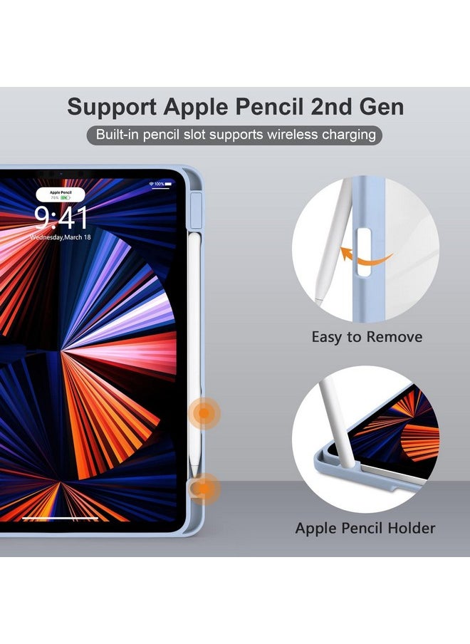 برو إليت - حافظة ProElite لجهاز iPad Air 11 بوصة M2 2024، حافظة iPad Air الجيل الخامس/الرابع مقاس 10.9 بوصة، غطاء مغناطيسي هجين قابل للفصل لجهاز Apple iPad Air مع حامل قلم رصاص، أزرق ضبابي [ظهر شفاف] - Image 1