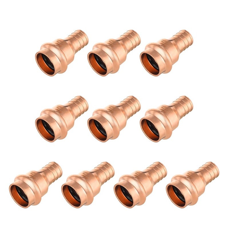 EFIELD Pack of 10 EFIELD 34 inch Copper Press x 34 inch PEX Crimp Coupling Copper Fittings Adapter For Copper and Pex Pipe Connection LBP DesignPRESS022 - Image 2
