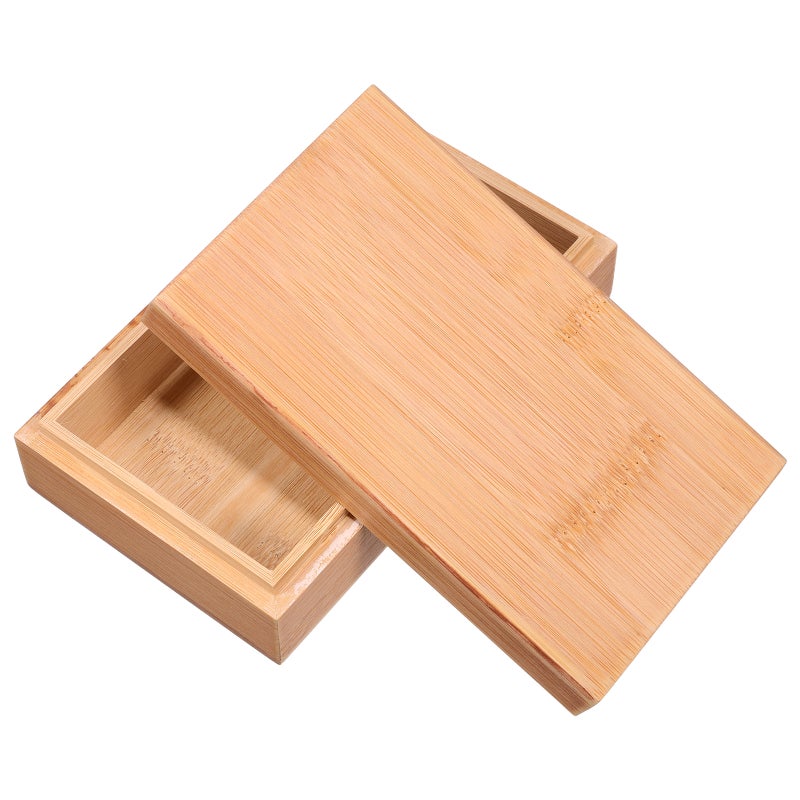 Khaki Small Wood Box with Lid Rustic Keepsake Storage for Wedding Favors and Tea Organizer - Image 4