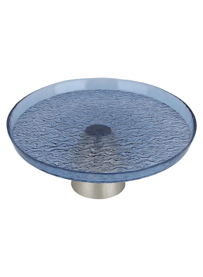 Alsaif Glass Serving Stand 32X32X13 Cm Blue - Image 2