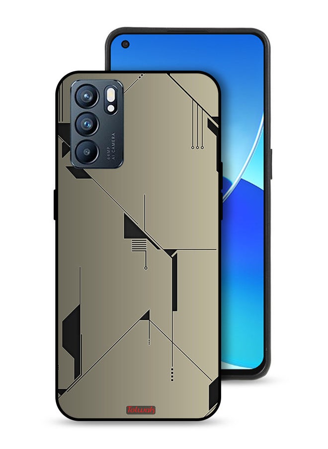 Tolwak Oppo Reno6 5G Protective Case Cover Minimalism Abstract Digital Art  - Image 1