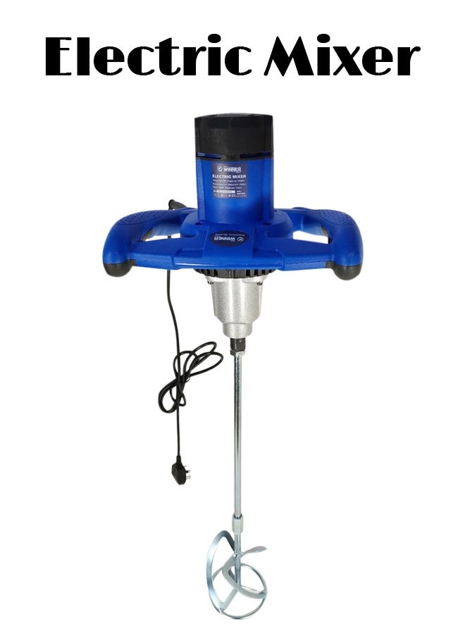 THE WINNER TOOLS 1400W Electric Paint Mixer Drill Machine with 120mm Paddle, M14 Spindle Thread, 2 Speed 450rpm and 750rpm for Mixing Cement and Paint - THE WINNER TOOLS - EM1400 - Image 1