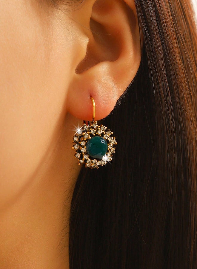 Styli Embellished Huggie Earrings - Image 1