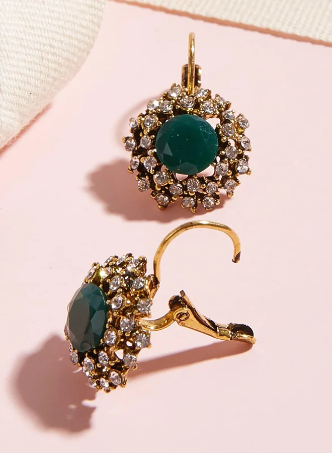 Take Two Take Two Embellished Huggie Earrings