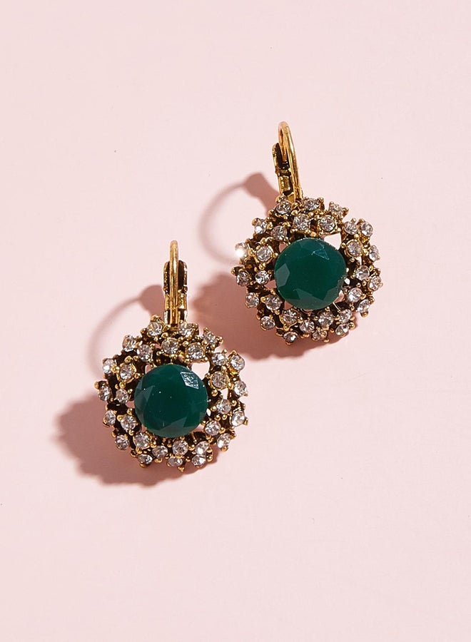 Styli Embellished Huggie Earrings - Image 2