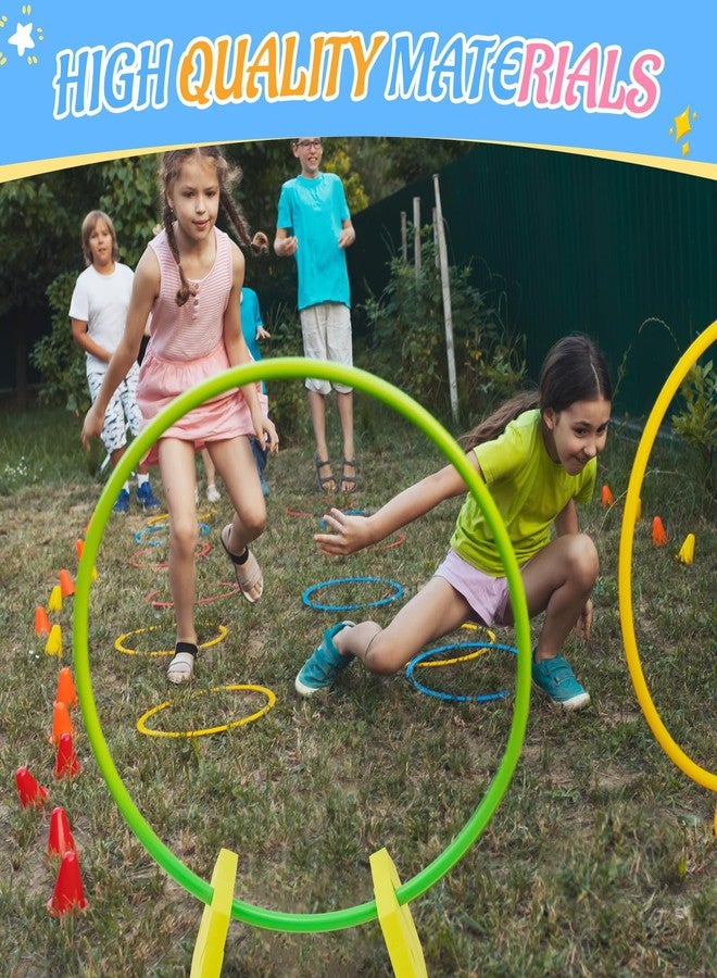 Remerry 12 Pcs Foam Hoop Holders Rainbow Sponge Hoop Holders Obstacle Course Pe Equipment for Elementary School for Children Outdoor Backyard Lawn Sports Games, with 6 Colors, Hoops Not Included - Image 5