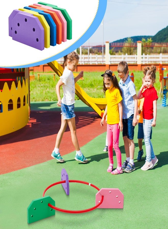 Remerry 12 Pcs Foam Hoop Holders Rainbow Sponge Hoop Holders Obstacle Course Pe Equipment for Elementary School for Children Outdoor Backyard Lawn Sports Games, with 6 Colors, Hoops Not Included - Image 4