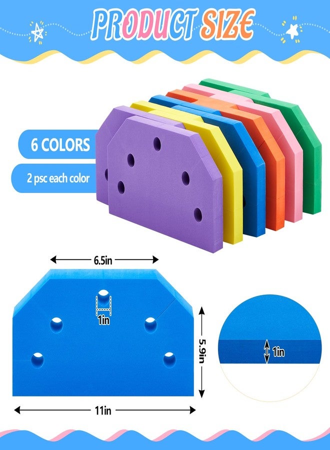 Remerry 12 Pcs Foam Hoop Holders Rainbow Sponge Hoop Holders Obstacle Course Pe Equipment for Elementary School for Children Outdoor Backyard Lawn Sports Games, with 6 Colors, Hoops Not Included - Image 2
