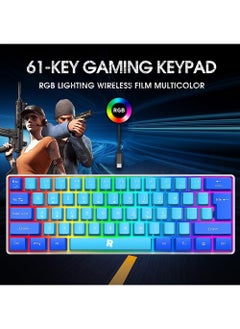 Rock Pow 60% Wired Gaming Keyboard RGB Ultra-Compact Mini Keyboard Waterproof Mechanical Feeling Small Keyboard for PC/Mac Gamer Typist Travel, Easy to Carry on Business Trip  - Image 2