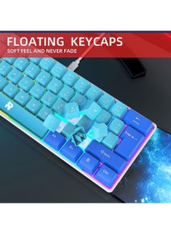 Rock Pow 60% Wired Gaming Keyboard RGB Ultra-Compact Mini Keyboard Waterproof Mechanical Feeling Small Keyboard for PC/Mac Gamer Typist Travel, Easy to Carry on Business Trip  - Image 3