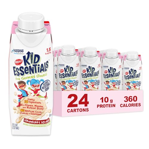 BOOST KID ESSENTIALS 15 طعم الفراولة 8 أونصة عبوة من 24