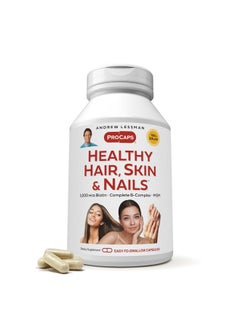 Andrew Lessman Healthy Hair, Skin and Nails 120 Capsules - 5000 mcg High Bioactivity Biotin, B-Complex. Promotes Beautiful Skin, Strong Nails. No Additives Hair Growth Vitamins Biotin Supplement  - Image 1