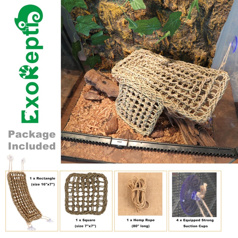 ExoRepti Bearded Dragon Hammock Lizard Tank Accessories Reptile Lounger Amphibian Habitat DÃ©cor for Chameleon, Geckos, Snakes, Hermit Crab, Lguana Reptiles, Tortoises - Image 2