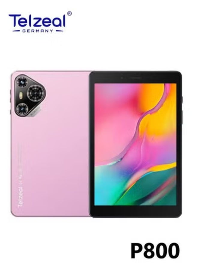Telzeal P800 8-Inch Android 12 Tablet – 6GB RAM 256GB Storage, Dual SIM 4G LTE + 5G WiFi, 5000mAh Battery, Wireless Keyboard Bundle, Slim Lightweight Portable Tablet – Pink - Image 1