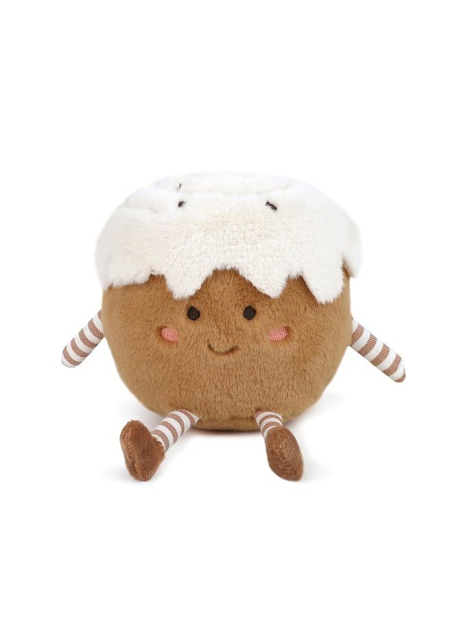 Mon Ami Cinnamon Bun Plush Toy – 7 inches Cute Breakfast Cinnamon Roll Plushie with Icing | Soft Stuffed Toy for All Ages | Holiday Décor Accent & Sweet Gift - Image 1