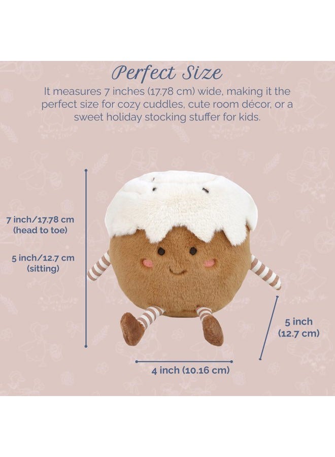 Mon Ami Cinnamon Bun Plush Toy – 7 inches Cute Breakfast Cinnamon Roll Plushie with Icing | Soft Stuffed Toy for All Ages | Holiday Décor Accent & Sweet Gift - Image 3