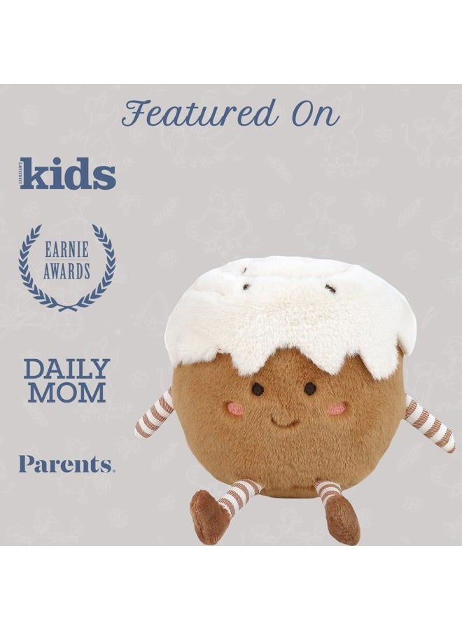 Mon Ami Cinnamon Bun Plush Toy – 7 inches Cute Breakfast Cinnamon Roll Plushie with Icing | Soft Stuffed Toy for All Ages | Holiday Décor Accent & Sweet Gift - Image 5